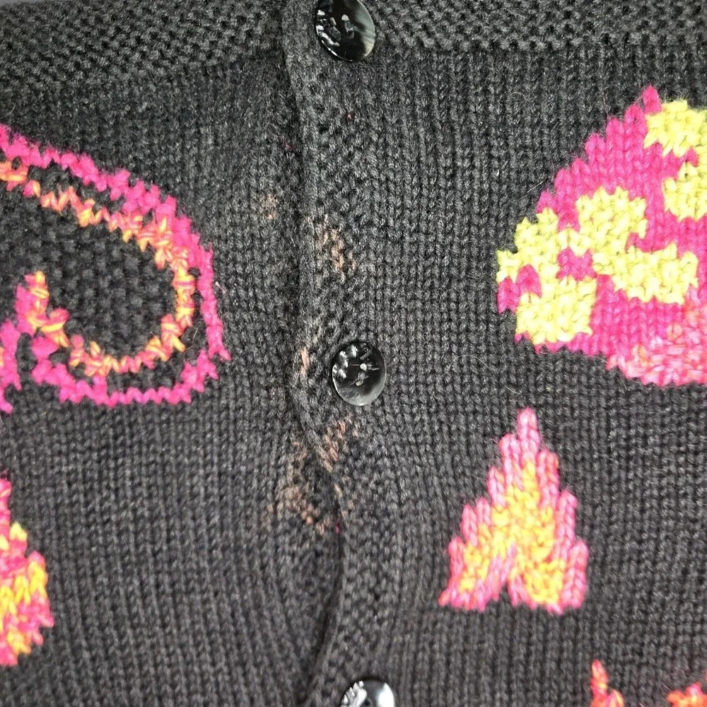 Vintag Susan Bristol Sweater Vest Hearts Small Valentines Day Red Pink Black - Picture 4 of 6